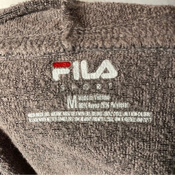 Fila Women’s Taupe Adjustable Cowl Neck Hooded Sweatshirt Hoodie Medium - Picture 9 of 11